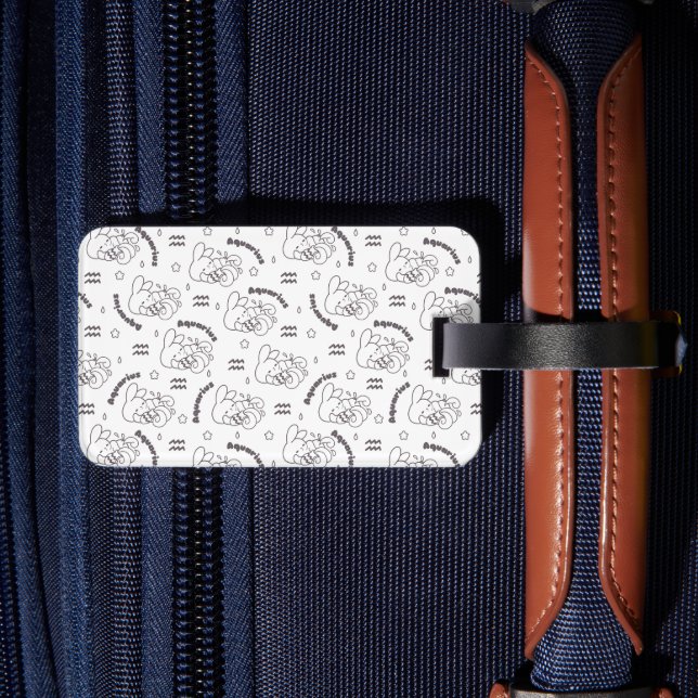 Aquarius Dreams: Zodiac Bunny Mönster III Bagagebricka (Baksida Insitu 2)