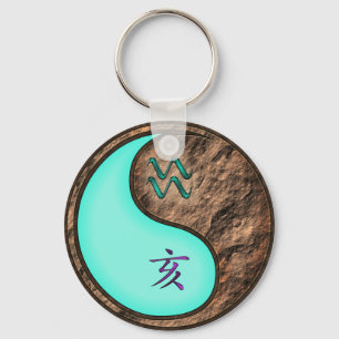 Aquarius & Earth Boar Nyckelring