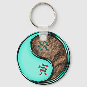 Aquarius & Earth Tiger Nyckelring