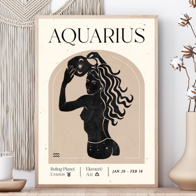 Aquarius Feminine Zodiac Poster (Skapare uppladdad)