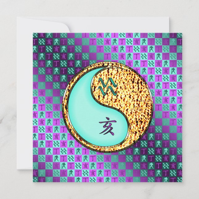 Aquarius & Fire Boar Kort (Framsida)