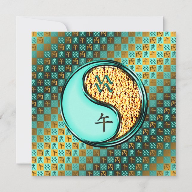 Aquarius & Fire Horse Kort (Framsida)