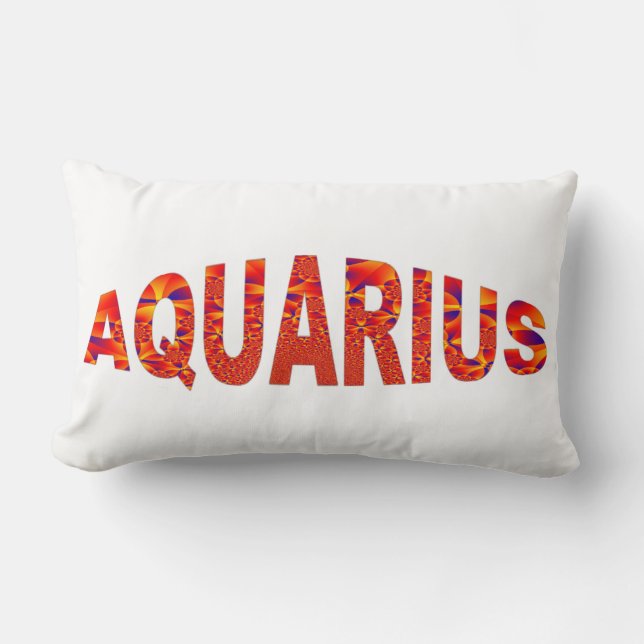 Aquarius - Firey Orange Gult Blue Lumbarkudde (Framsida)