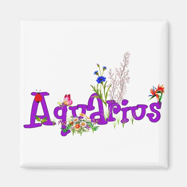 Aquarius Flowers Magnet (Framsidan)