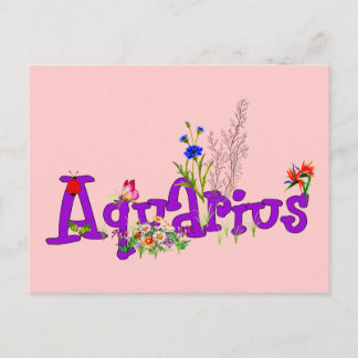 Aquarius Flowers Vykort