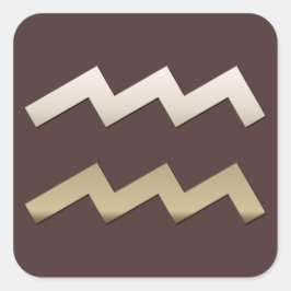 Aquarius Fyrkantigt Klistermärke