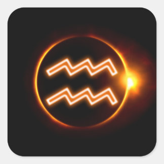 Aquarius Fyrkantigt Klistermärke