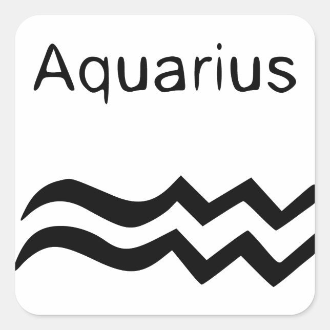 Aquarius Fyrkantigt Klistermärke (Framsida)