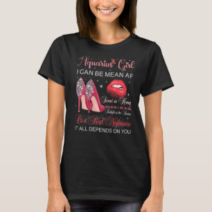 Aquarius Girl Birthday Högklackars Red Dripping Li T Shirt
