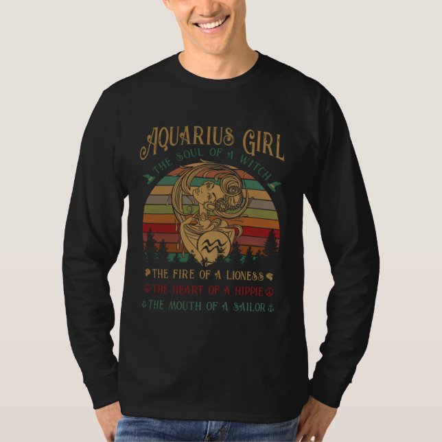 Aquarius Girl The Soul Of A Witch The Fire T Shirt (Framsida)