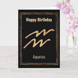 Aquarius Grattis på födelsedagen zodiac astrology  Kort