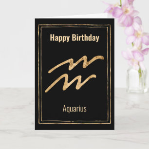 Aquarius Grattis på födelsedagen zodiac astrology Kort