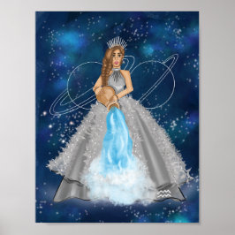 Aquarius guddess med regerande planet Saturn Uranu Poster