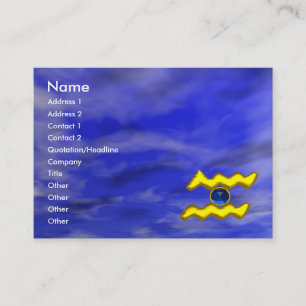 AQUARIUS GULD JEWEL,Blue sapphire, gult Visitkort
