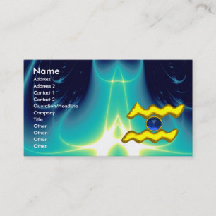 AQUARIUS GULD JEWEL bright sapphire blue gult Visitkort