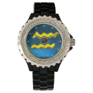 AQUARIUS GULD ZODIAC BIRTHDAY JEWEL,Blue Sapphire Armbandsur