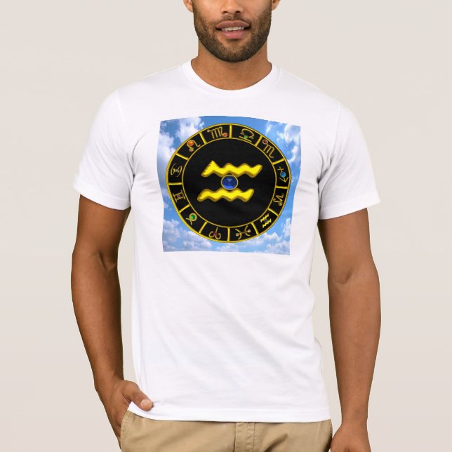 AQUARIUS /GULD ZODIAC BIRTHDAY JEWEL TEE (Framsida)