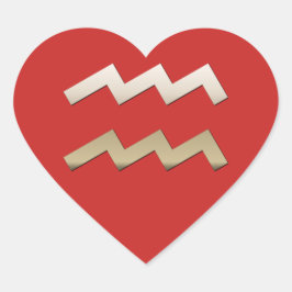 Aquarius Hjärtformat Klistermärke