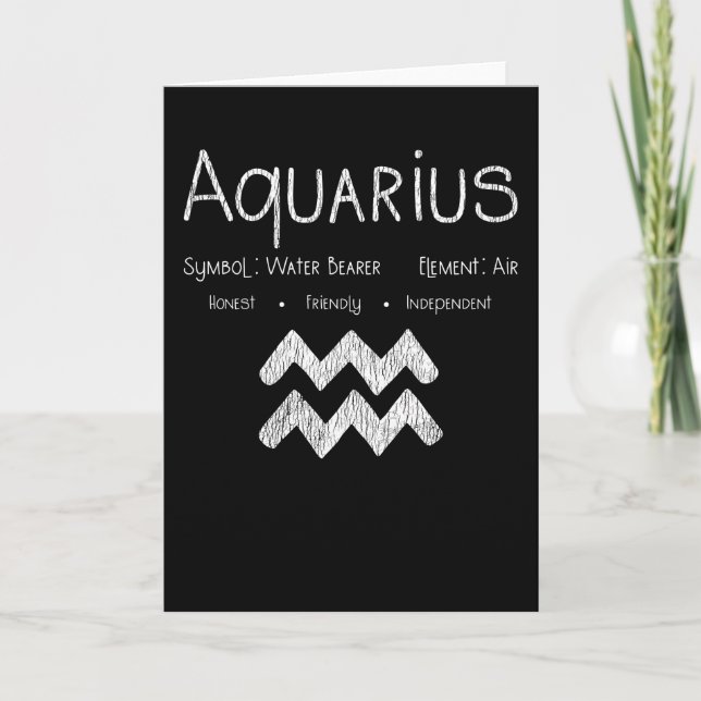 Aquarius Horoscope Astrology Stjärntecken Birthday Kort (Framsida)