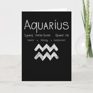 Aquarius Horoscope Astrology Stjärntecken Birthday Kort