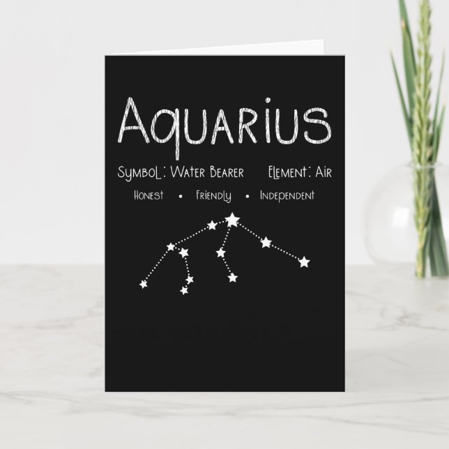 Aquarius Horoscope Astrology Stjärntecken Birthday Kort (Framsida)
