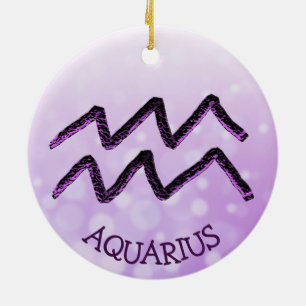 Aquarius Horoscope Astrology Zodiac-tecken Julgransprydnad Keramik