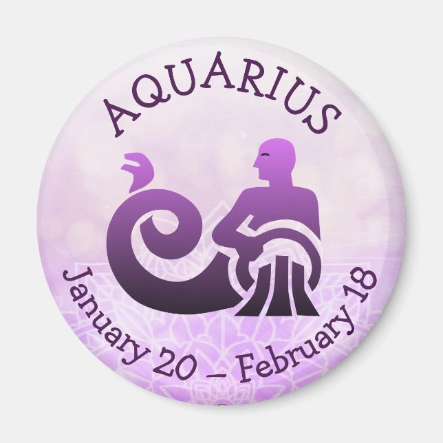 Aquarius Horoscope Astrology Zodiac-tecken Magnet (Framsidan)