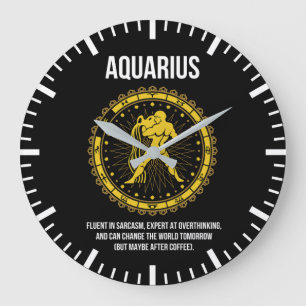 Aquarius - Horoscope, Funny Zodiac Sign Humor Stor Klocka