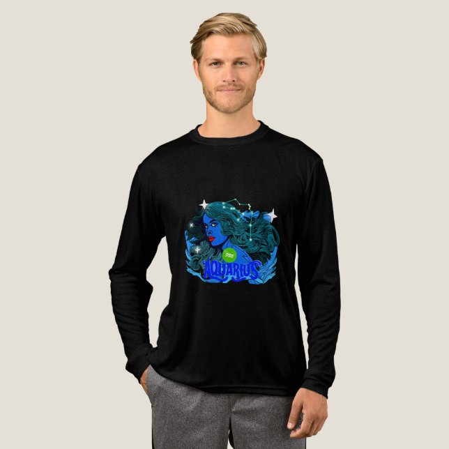 Aquarius Horoscope Stjärntecken T Shirt (Hel framsida)