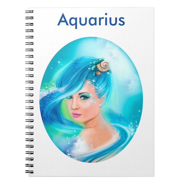 Aquarius Horoscope Zodiac Fantasy Anteckningsbok (Framsidan)