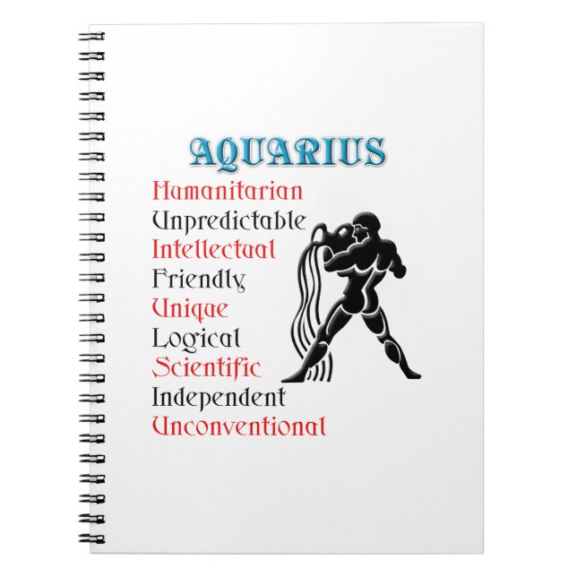 Aquarius Horoscope Zodiac-tecken Anteckningsbok (Framsidan)