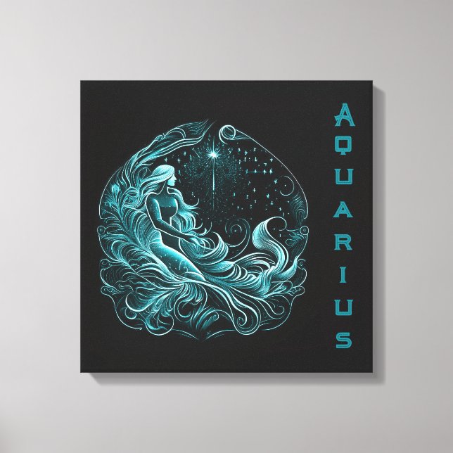 Aquarius - Jan 20-feb 18 Canvastryck (Framsida)