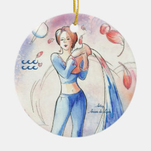 Aquarius Julgransprydnad Keramik