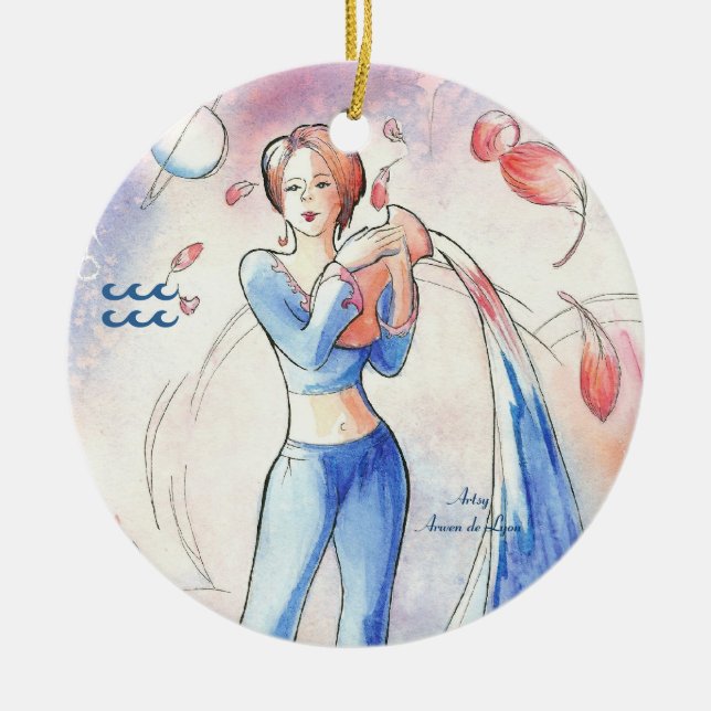 Aquarius Julgransprydnad Keramik (Framsidan)