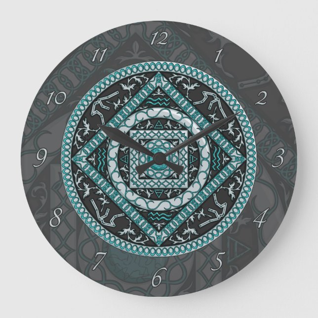 Aquarius Mandala Clock Stor Klocka (Framsida)