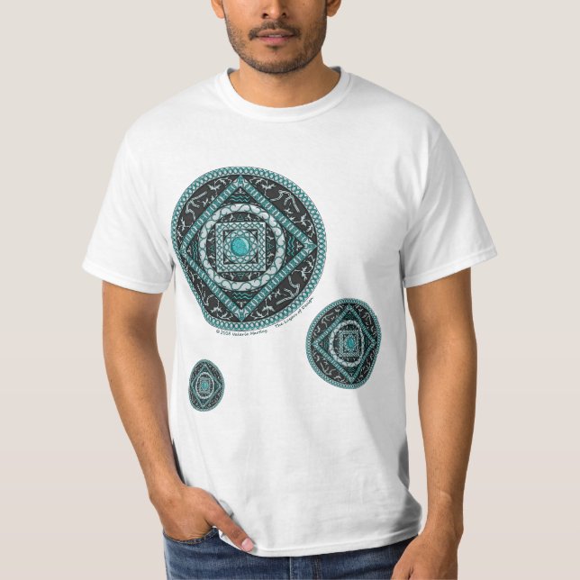 Aquarius Mandala Manar apparLight Shirt Tee Shirt (Framsida)