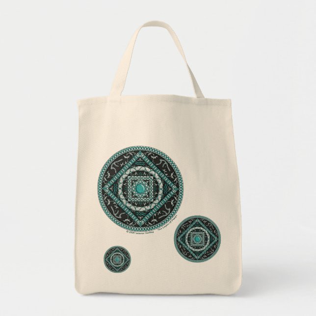 Aquarius Mandala Tote Bag Tygkasse (Framsidan)