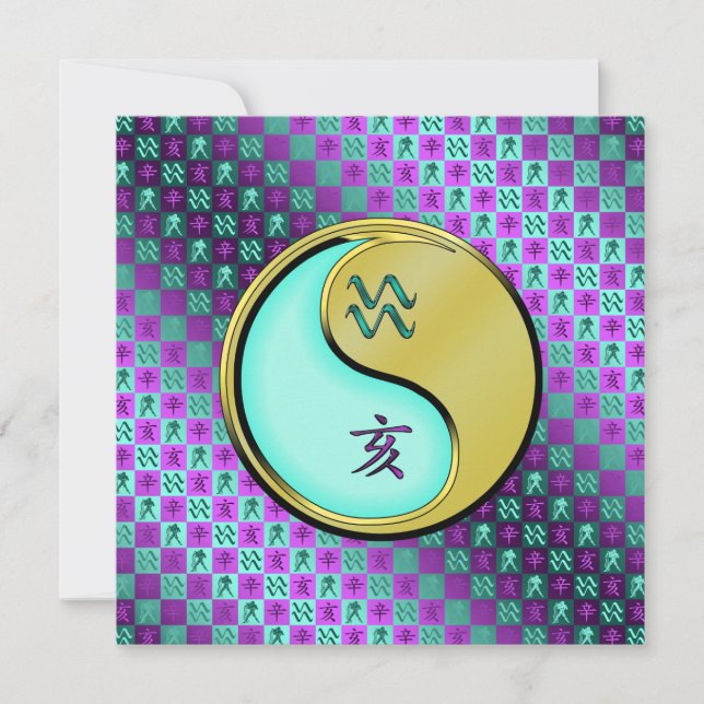 Aquarius & Metall Boar Kort (Framsida)