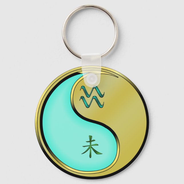 Aquarius & Metall Goat Nyckelring (Framsida)