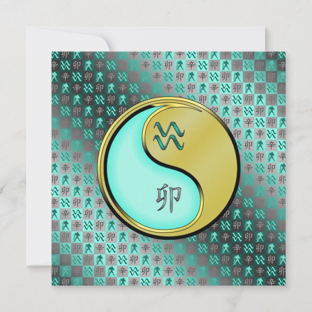 Aquarius & Metall Rabbit Kort (Framsida)