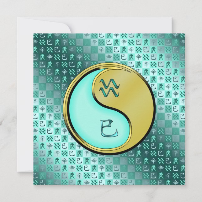 Aquarius & Metall Snake Kort (Framsida)