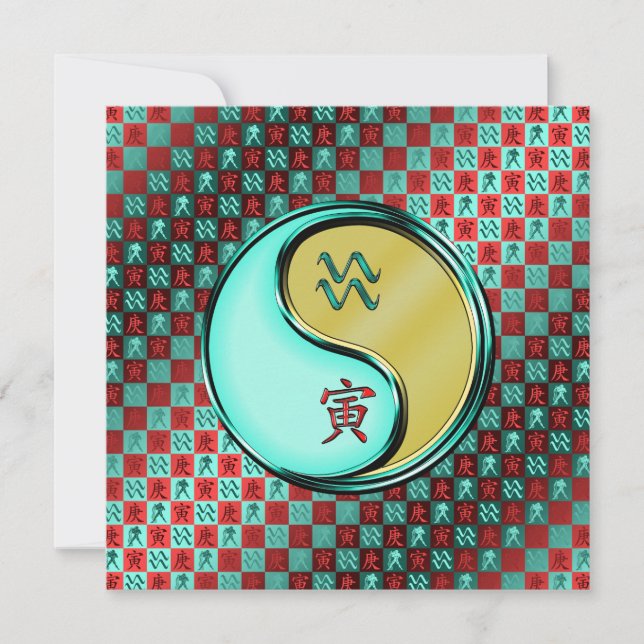 Aquarius & Metall Tiger Kort (Framsida)