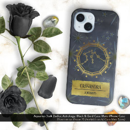 Aquarius Mörk Zodiac Astrology: Black & Guld