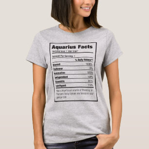 Aquarius Nutrition Fact Zodiac T-Shirt