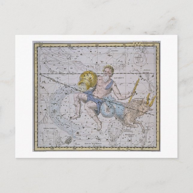 Aquarius och Capricorn från "A Celestial Atlas", Vykort (Framsida)