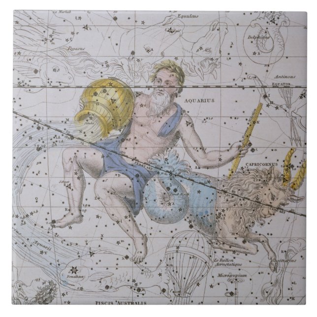 Aquarius och Capricorn, från "en himmelsk Kakelplatta (Framsidan)