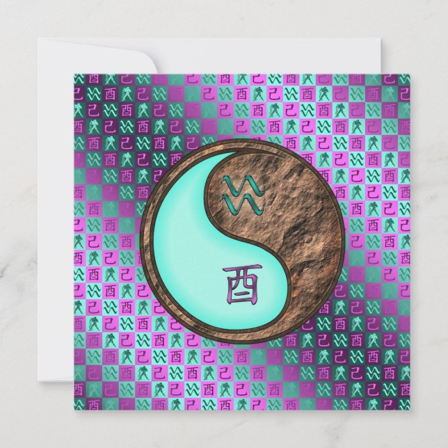 Aquarius och Earth Tupp Kort (Framsida)