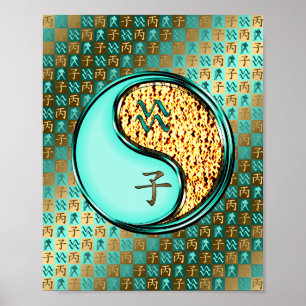 Aquarius och Fire Råtta Poster