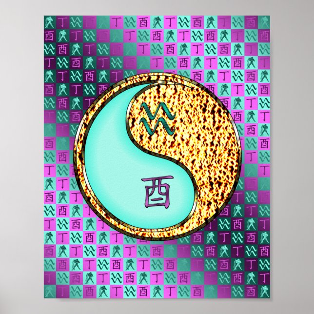 Aquarius och Fire Tupp Poster (Framsidan)