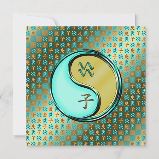 Aquarius och Metall Råtta Kort (Framsida)